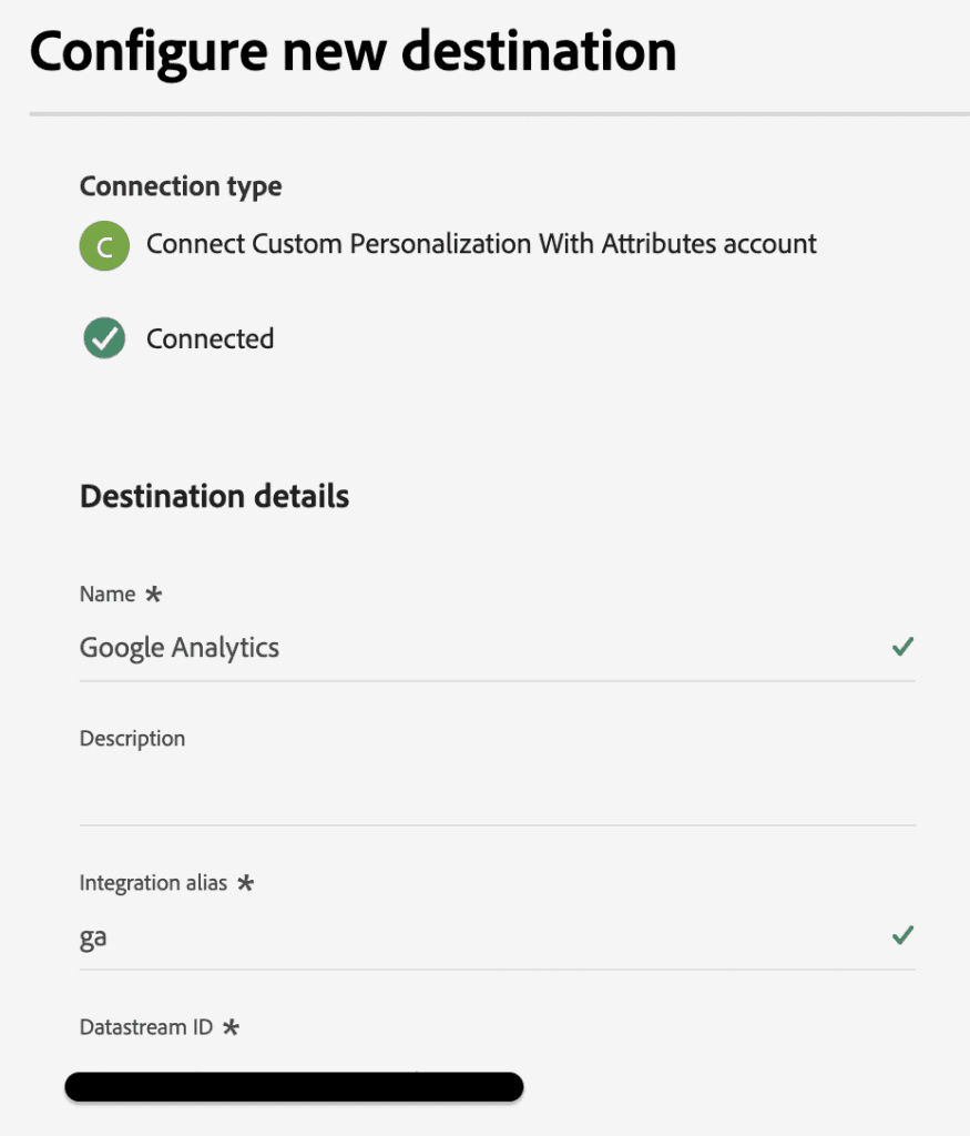 Datastream ID configuration